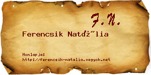 Ferencsik Natália névjegykártya